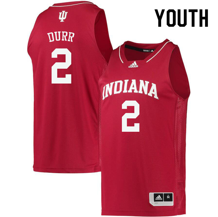 Youth #2 Michael Durr Indiana Hoosiers College Basketball Jerseys Sale-Crimson